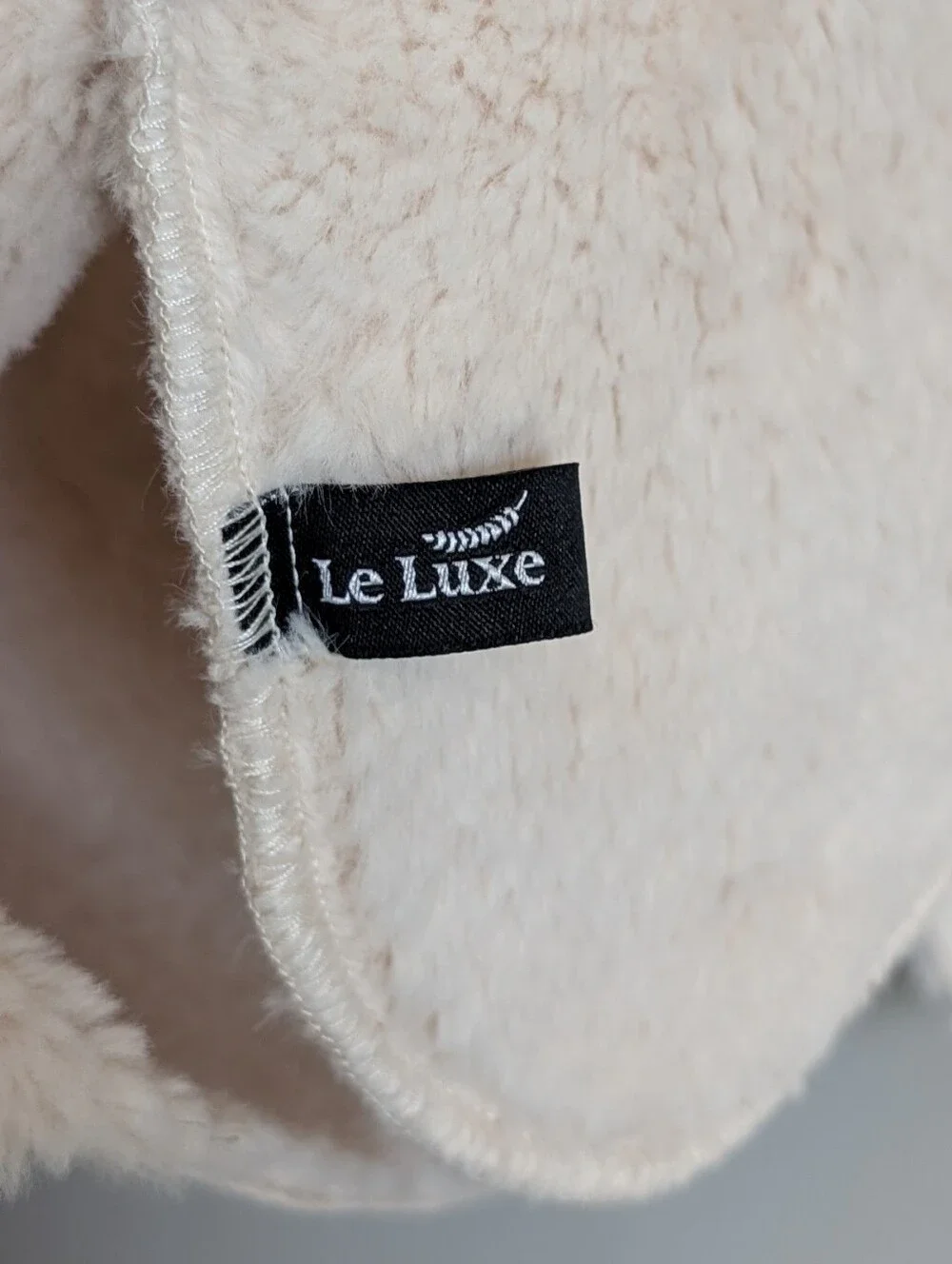 Le Luce Cream Faux Suede and Shearling Open Front Vest
